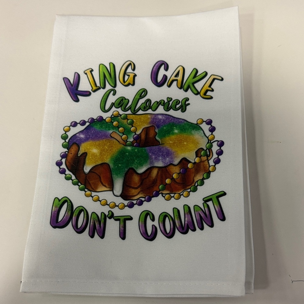 King Cake Calories Don't Count Kitchen Towel